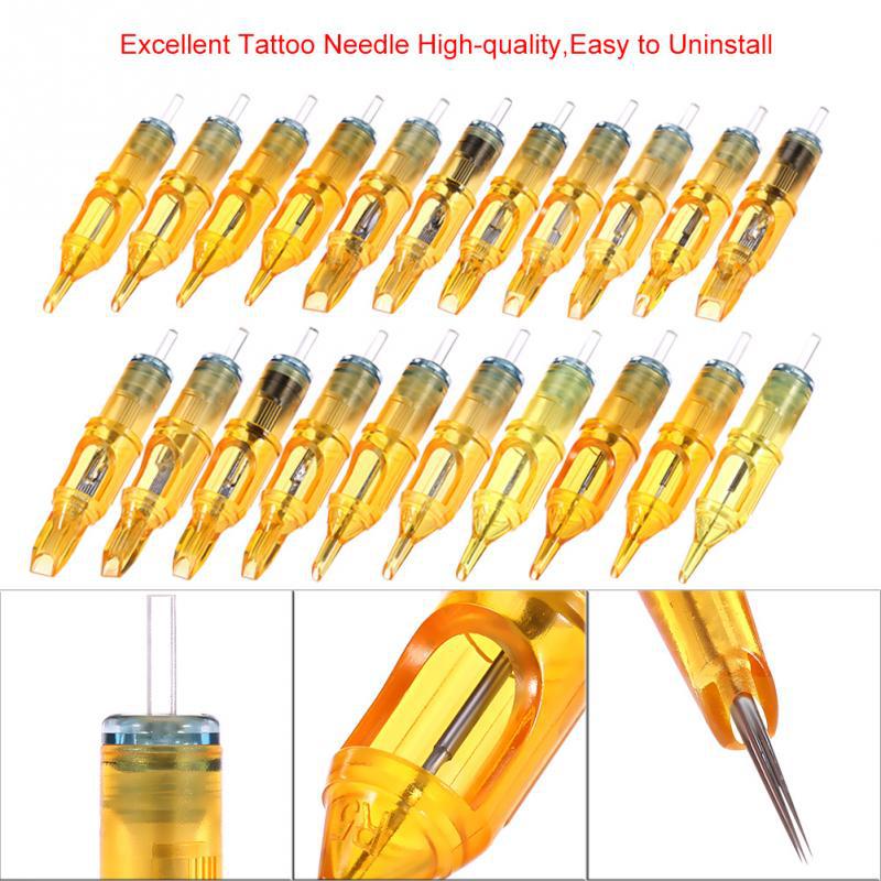 Yellow Tattoo Cartridges Needles Mixed Sizes